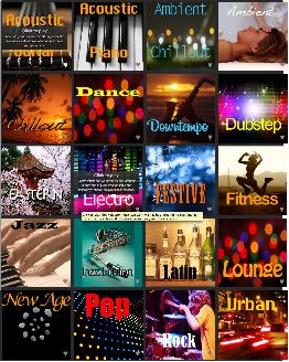 All performing and composition rights licenses included! 2 Title Image for music for cafes, music for restaurants, music for retail, music for hotels.