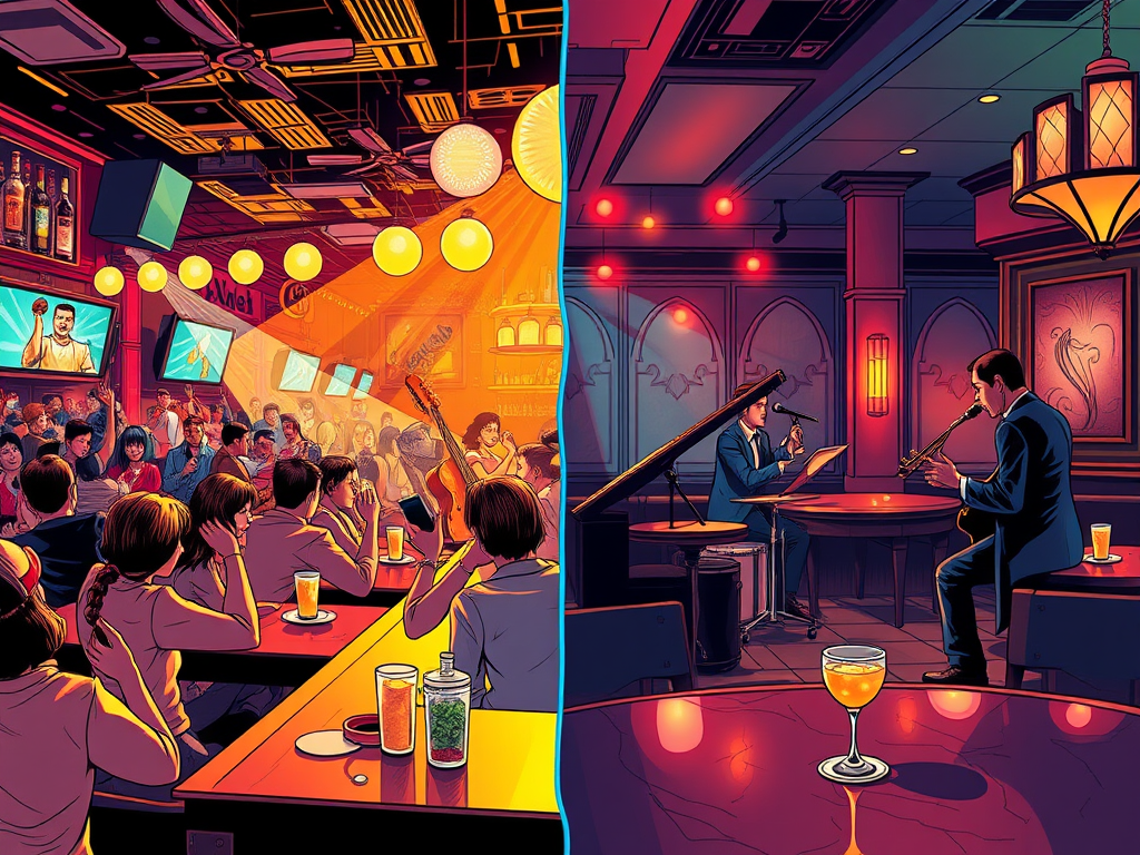 Music For Different Types of bars 3 Title Image for music for cafes, music for restaurants, music for retail, music for hotels.